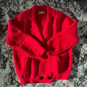 Beautiful Molly Bracken Vibrant Red Button Closure Sweater